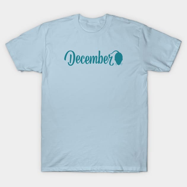 December Pagoda Blue Rat T-Shirt by shieldjohan